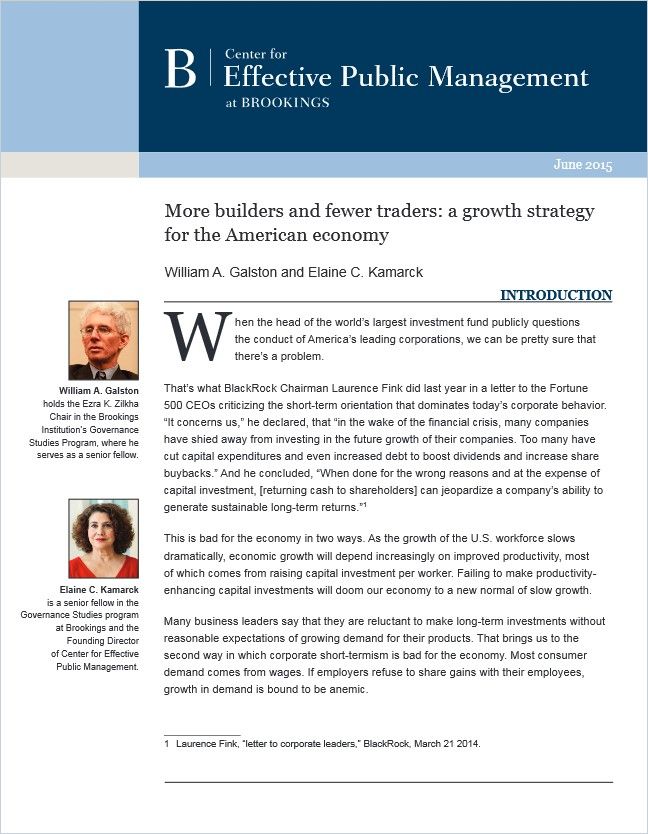 More Builders and Fewer Traders Book Cover