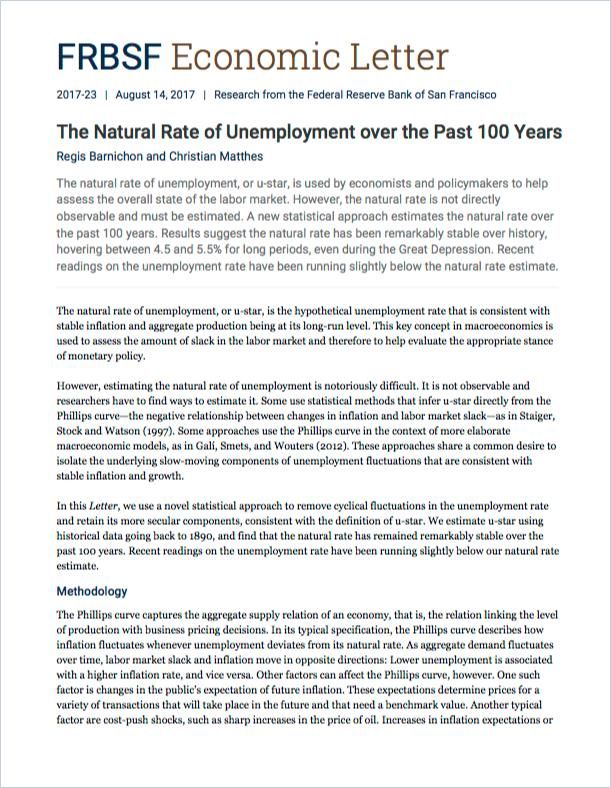 The Natural Rate of Unemployment over the Past 100 Years Book Cover