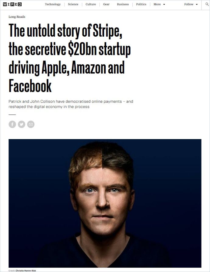 The Untold Story of Stripe, the Secretive $20bn Startup Driving Apple, Amazon and Facebook Book Cover