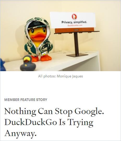 Nothing Can Stop Google. DuckDuckGo Is Trying Anyway. Book Cover