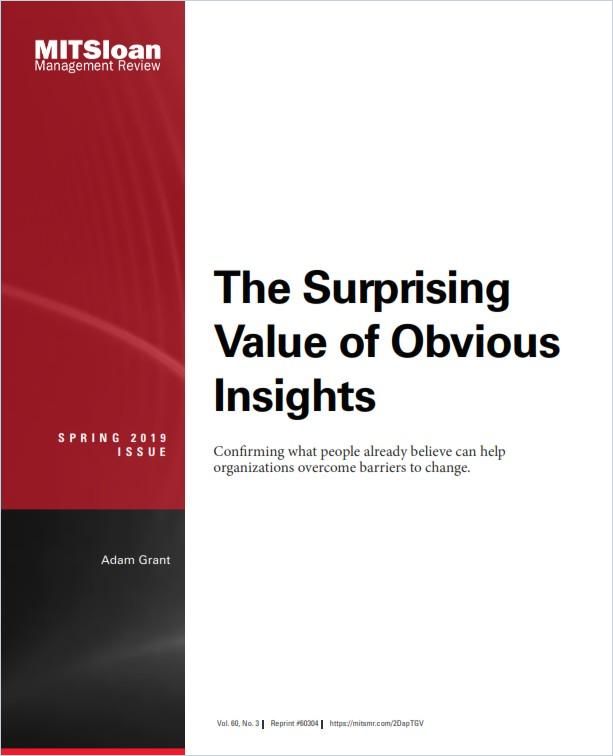 The Surprising Value of Obvious Insights Book Cover