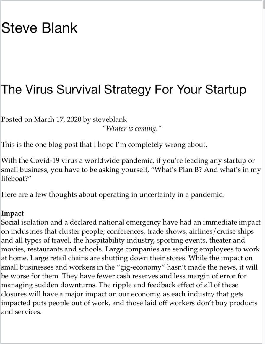 The Virus Survival Strategy For Your Startup Book Cover