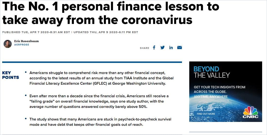 The No. 1 Personal Finance Lesson to Take Away from the Coronavirus Book Cover