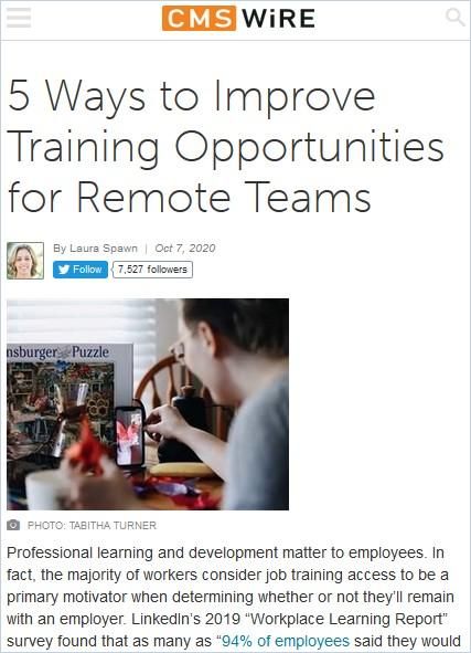5 Ways to Improve Training Opportunities for Remote Teams Book Cover