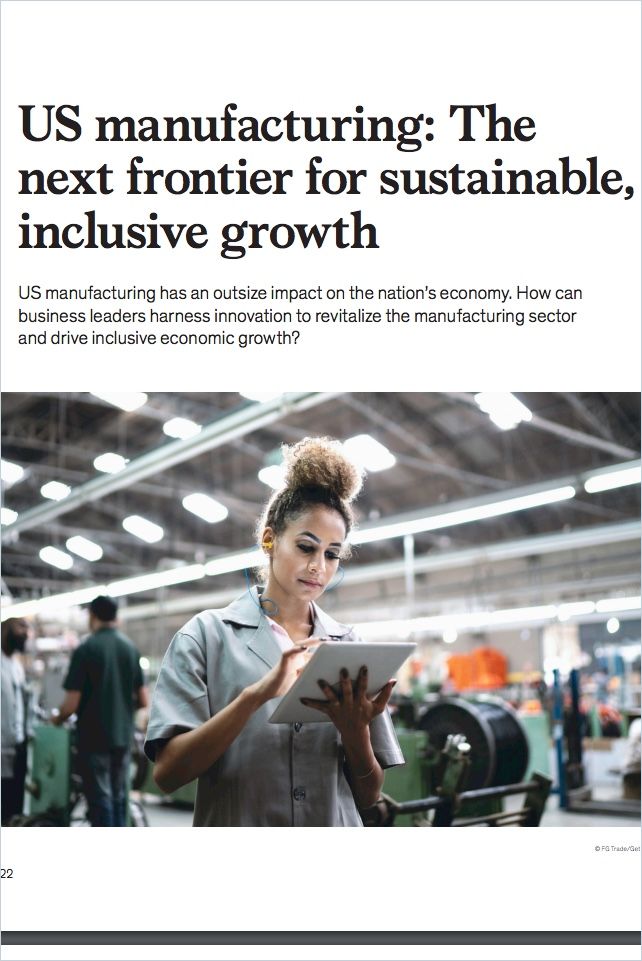 US Manufacturing: The next frontier for sustainable, inclusive growth Book Cover