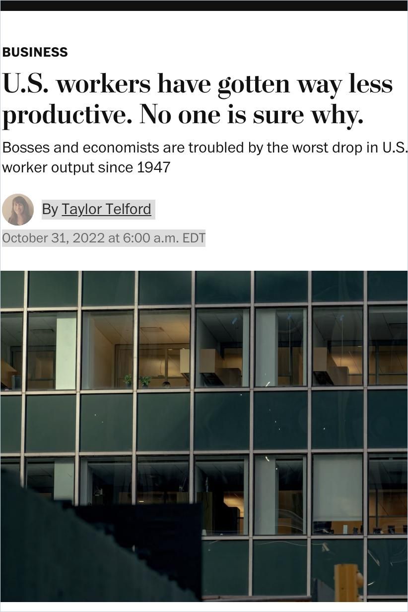US workers have gotten way less productive. No one is sure why. Book Cover