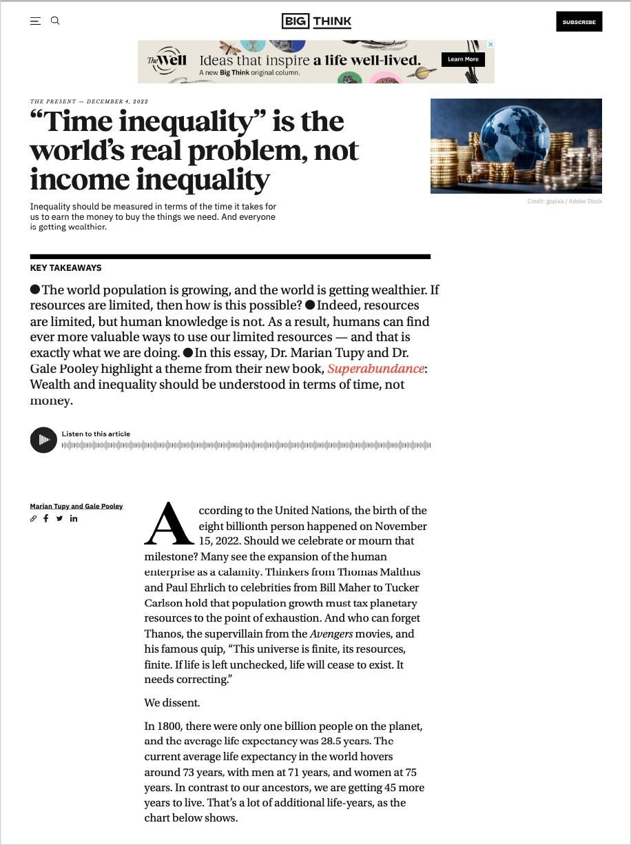 “Time inequality” is the world’s real problem, not income inequality Book Cover